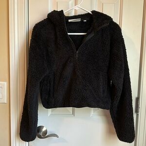 Sunday Best Soft 3/4 Zip Hooded Crop Sweater